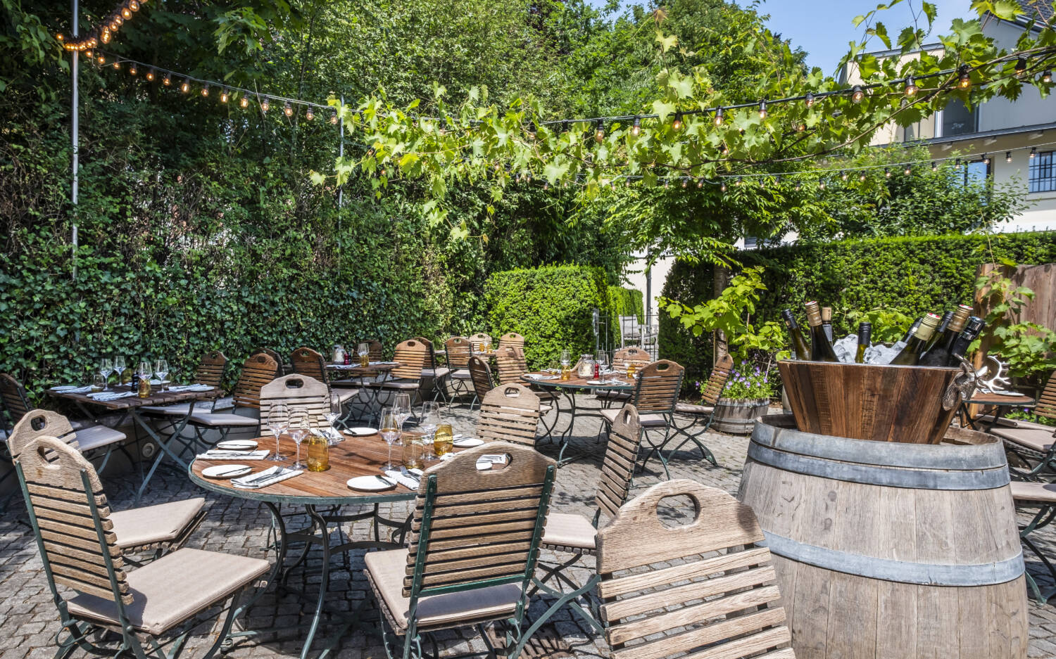 Fast wie in Österreich: der Weingarten im Hotel Louis C. Jacob  / ©DSR Hotel Holding