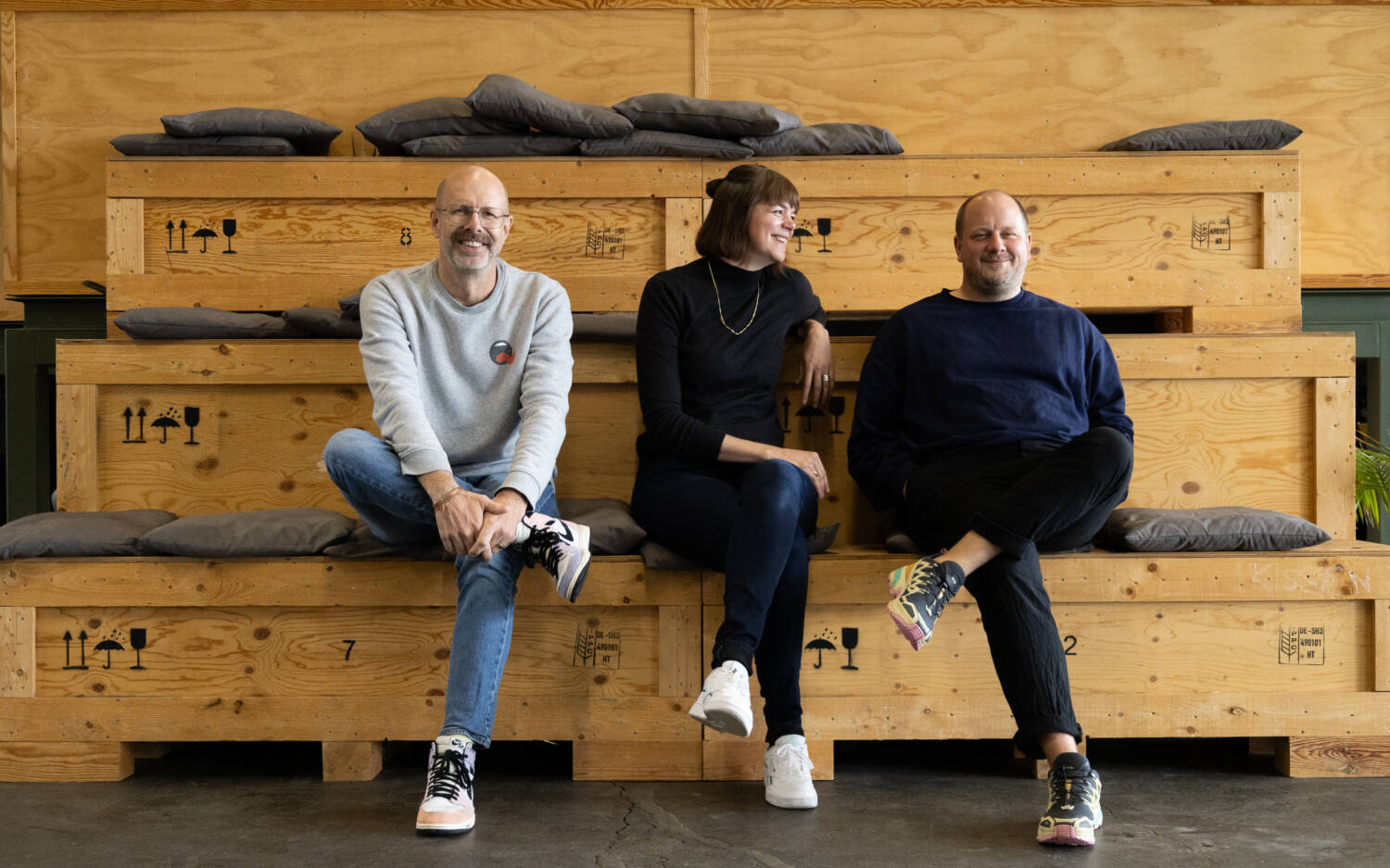 Planen das Open Mouth Food Festival: Patrick Rüther, Cecilia von Hardenberg und Benjamin Jürgens (v. l.) / ©Johanna Zobel