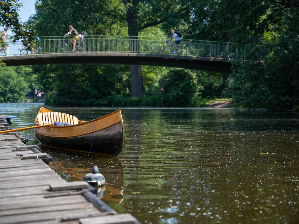 Der Haynspark ist die Grüne Oase im Norden Eppendorfs. Mittendrin: Das Barmeiers Café / ©Alexander Maus