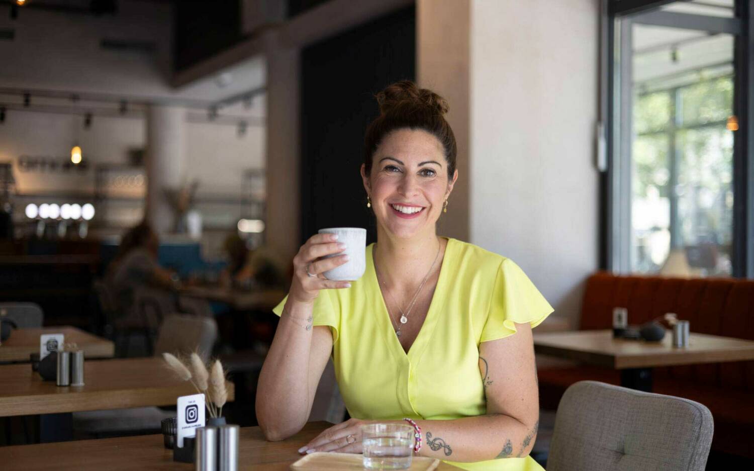 Madita van Hülsen im Restaurant Amare am Schulterblatt / ©Johanna Zobel