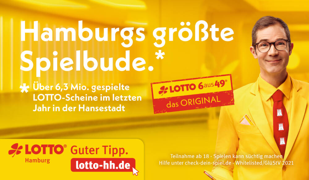 Gewinnt mit etwas Glück einen voll ausgefüllten Lotto 6aus49 Spielschein und damit vielleicht den großen Gewinn /©Lotto Hamburg